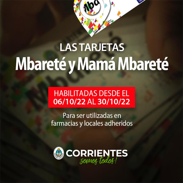 Salud Pública comunica que se encuentran habilitadas las tarjetas Mbareté y Mamá Mbareté