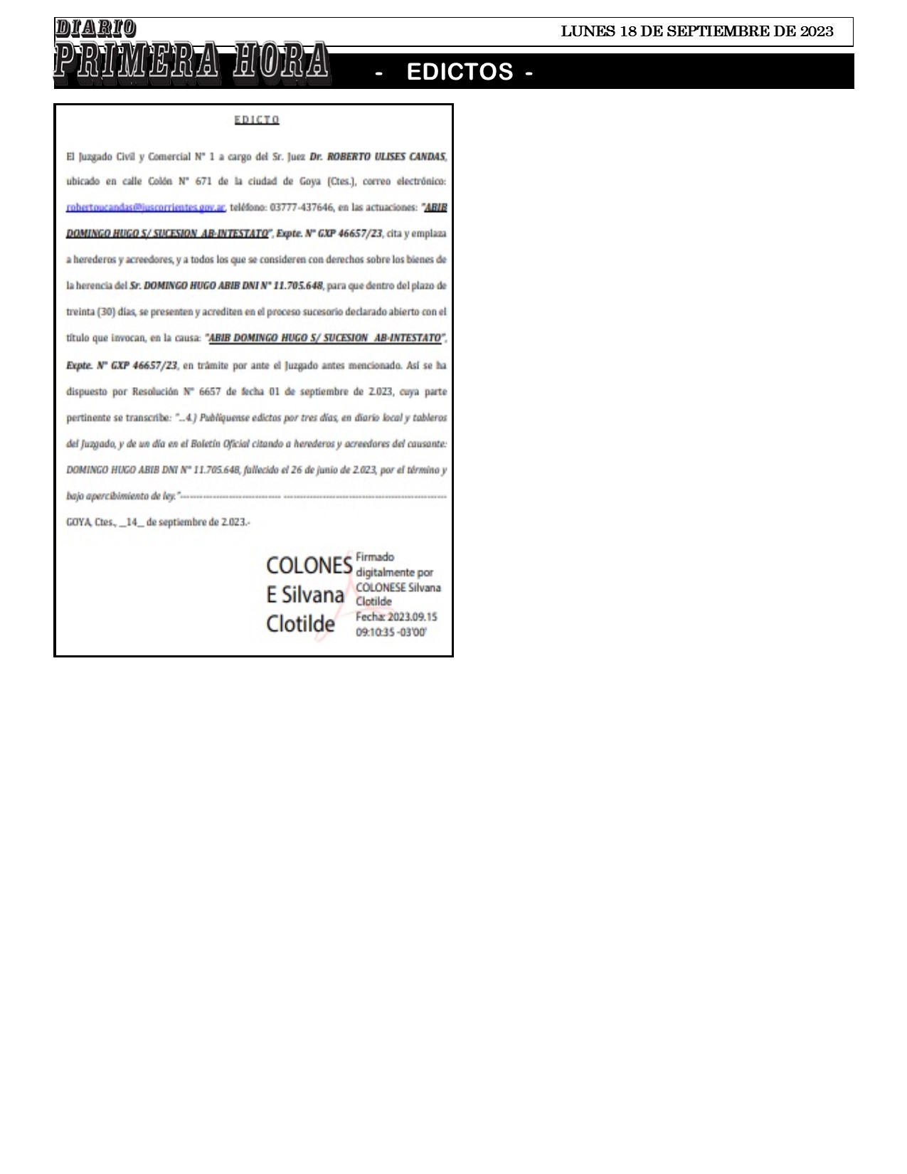 EDICTO 18 DE SEPTIEMBRE DE 2023 3