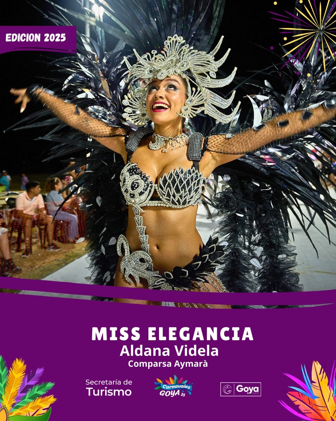 Carnaval 2025: ALDANA VIDELA FUE ELEGIDA COMO MISS ELEGANCIA