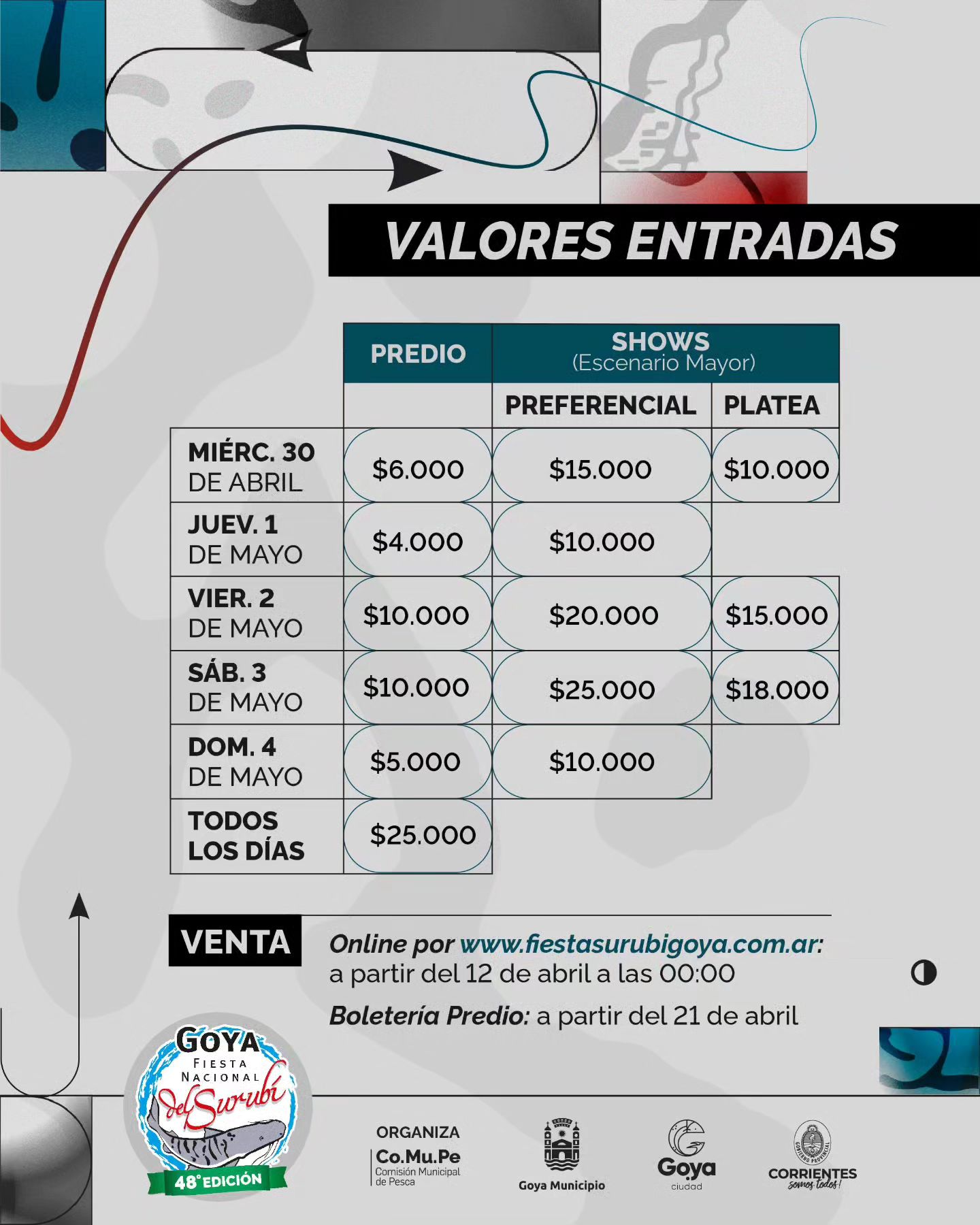48 FNS | COMUPE informa precios oficiales de entradas al predio y espectáculos