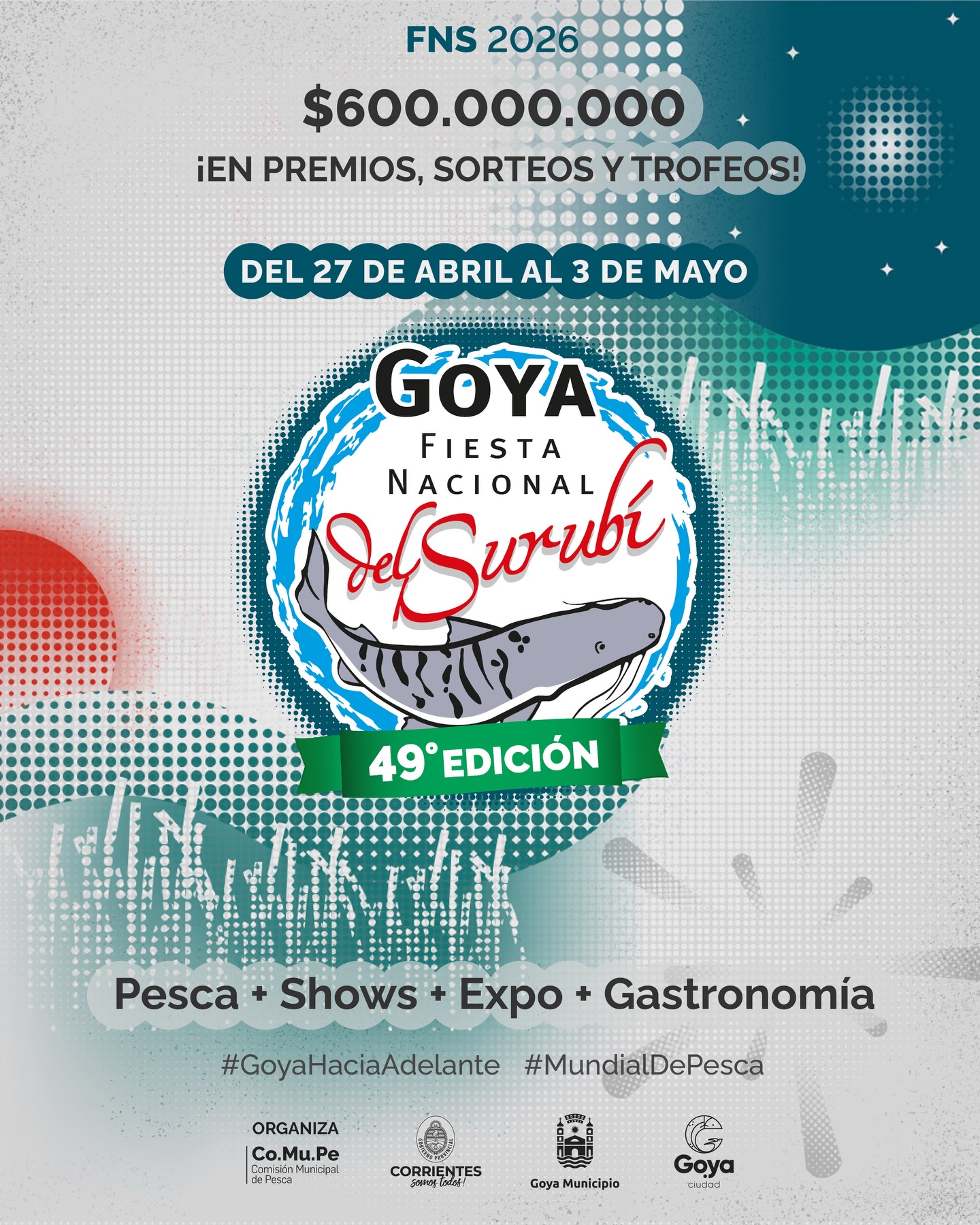 FLYER OFICIAL Y GRILLA DE PREMIOS DE LA 49ª FIESTA NACIONAL DEL SURUBÍ 2026