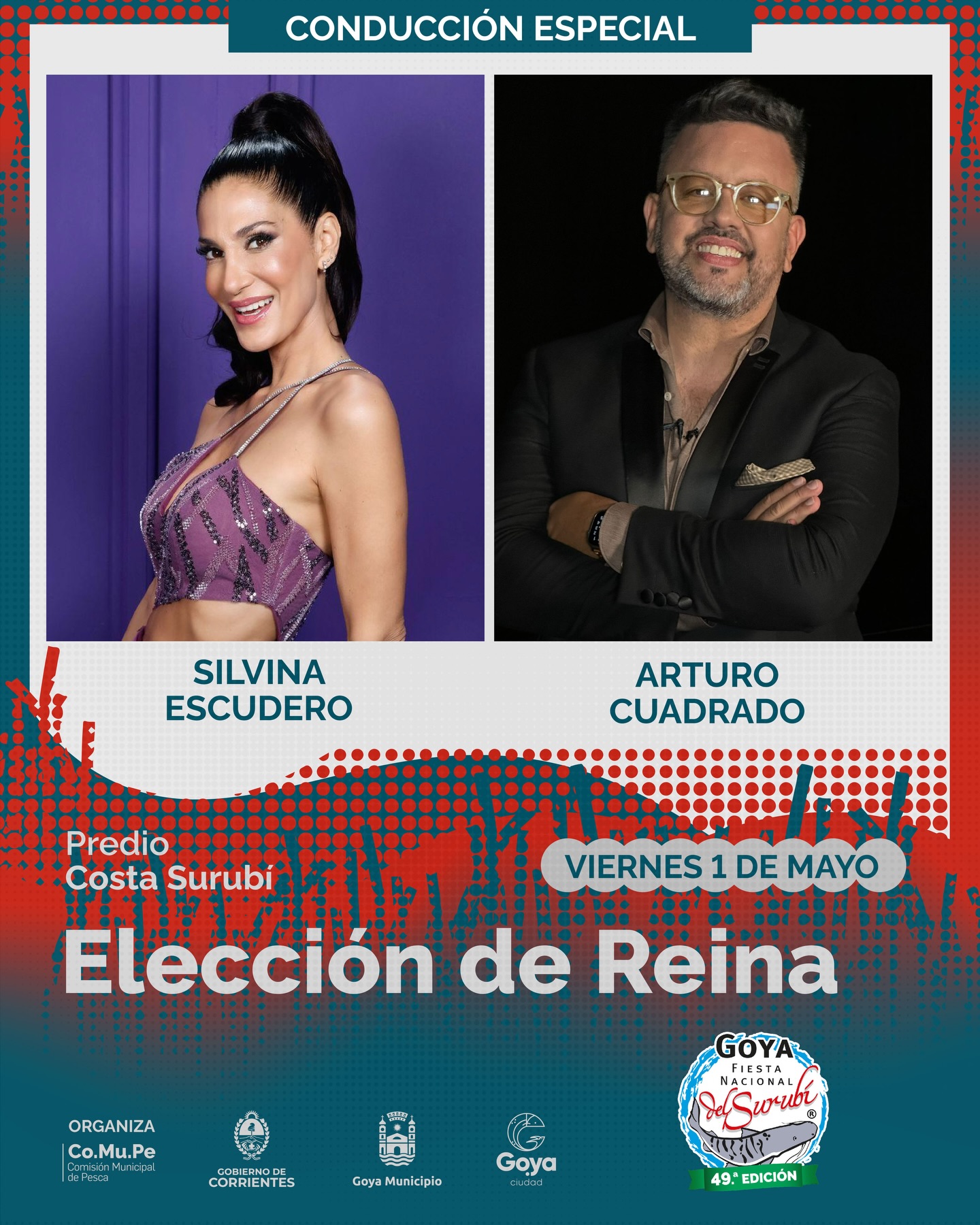 SILVINA ESCUDERO Y ARTURO CUADRADO CONDUCIRÁN LA GRAN NOCHE DE ELECCIÓN DE REINA