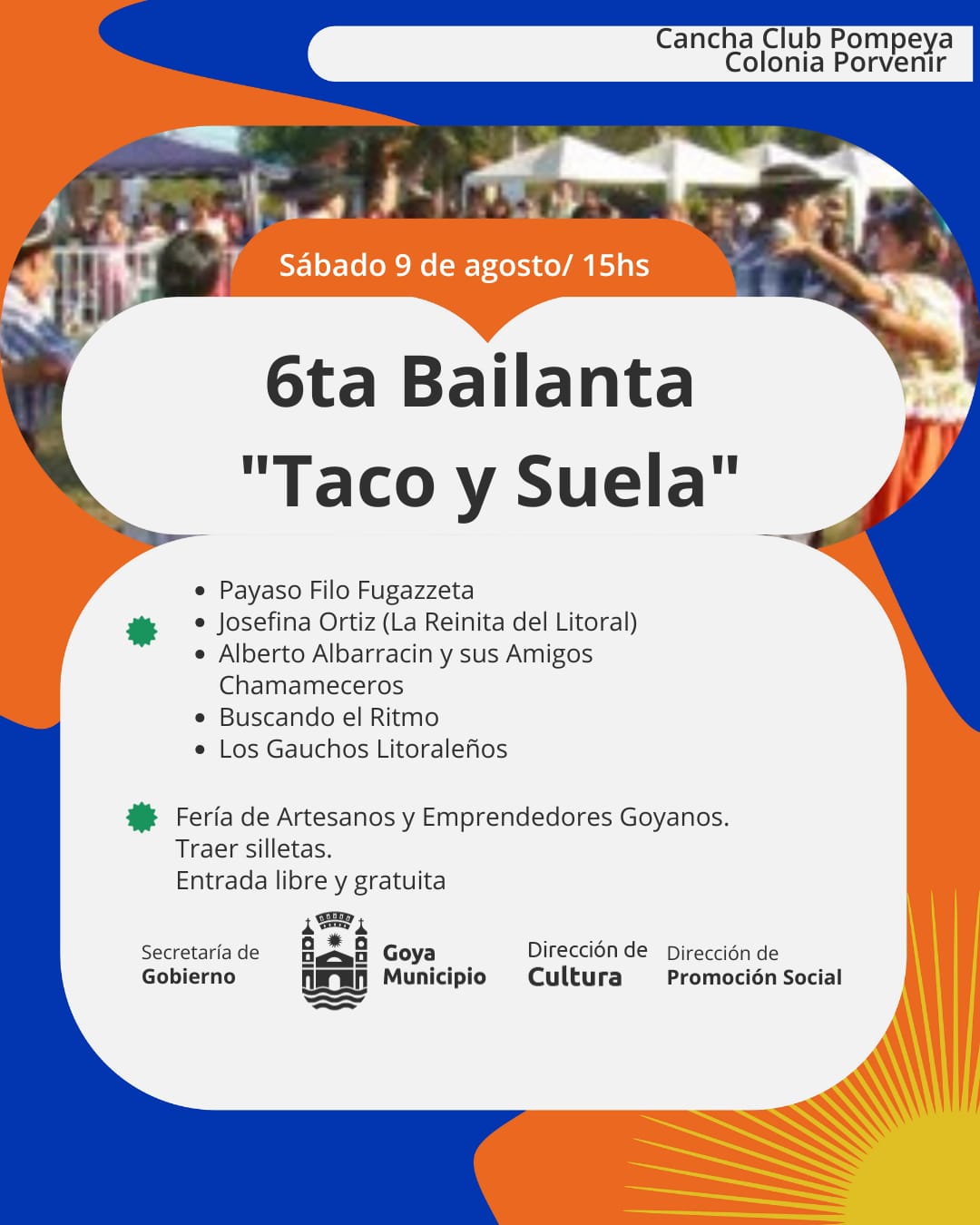 ESTE SÁBADO, COLONIA PORVENIR VIBRA CON LA 6ª EDICIÓN DE LA BAILANTA "TACO Y SUELA"