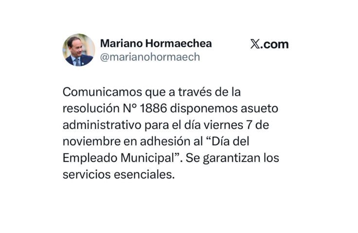 ASUETO ADMINISTRATIVO EN ADHESION AL DIA DEL EMPLEADO MUNICIPAL.