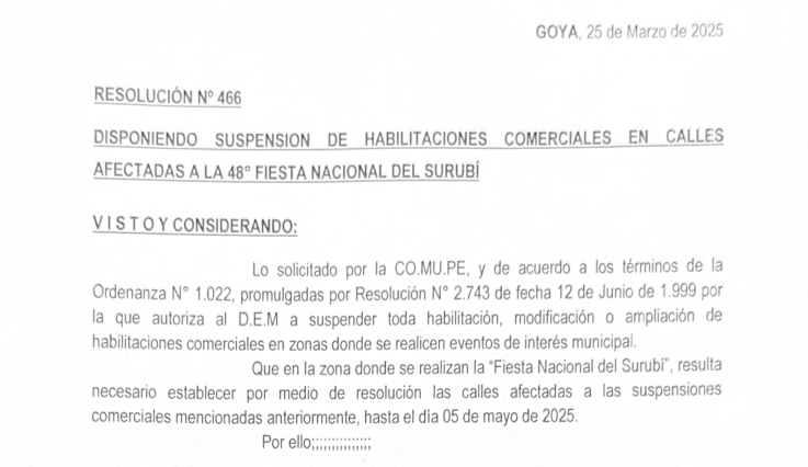 MUNICIPALIDAD SUSPENDE LA HABILITACIÓN DE NEGOCIOS GASTRONÓMICOS CERCANOS AL PREDIO COSTA SURUBÍ