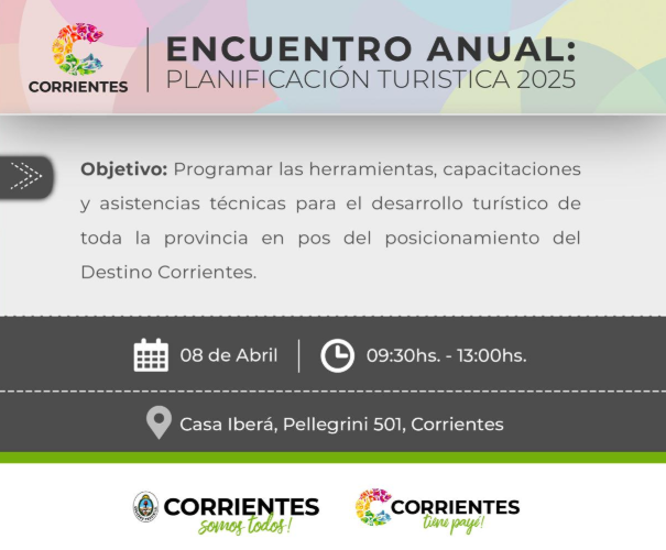 Convocatoria provincial: Corrientes será sede del Encuentro Anual de Turismo