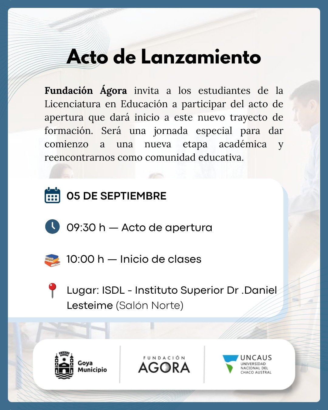 Acto Apertura Licenciatura en Educacion Flyr