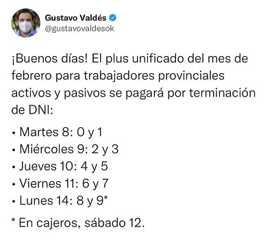 Adicional remunerativo: El gobernador Valdés confirma pago y Provincia inyecta $1.500 millones al mercado local
