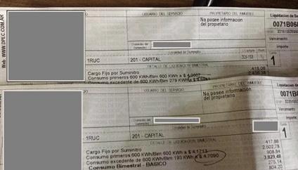 BOLETAS DE LUZ