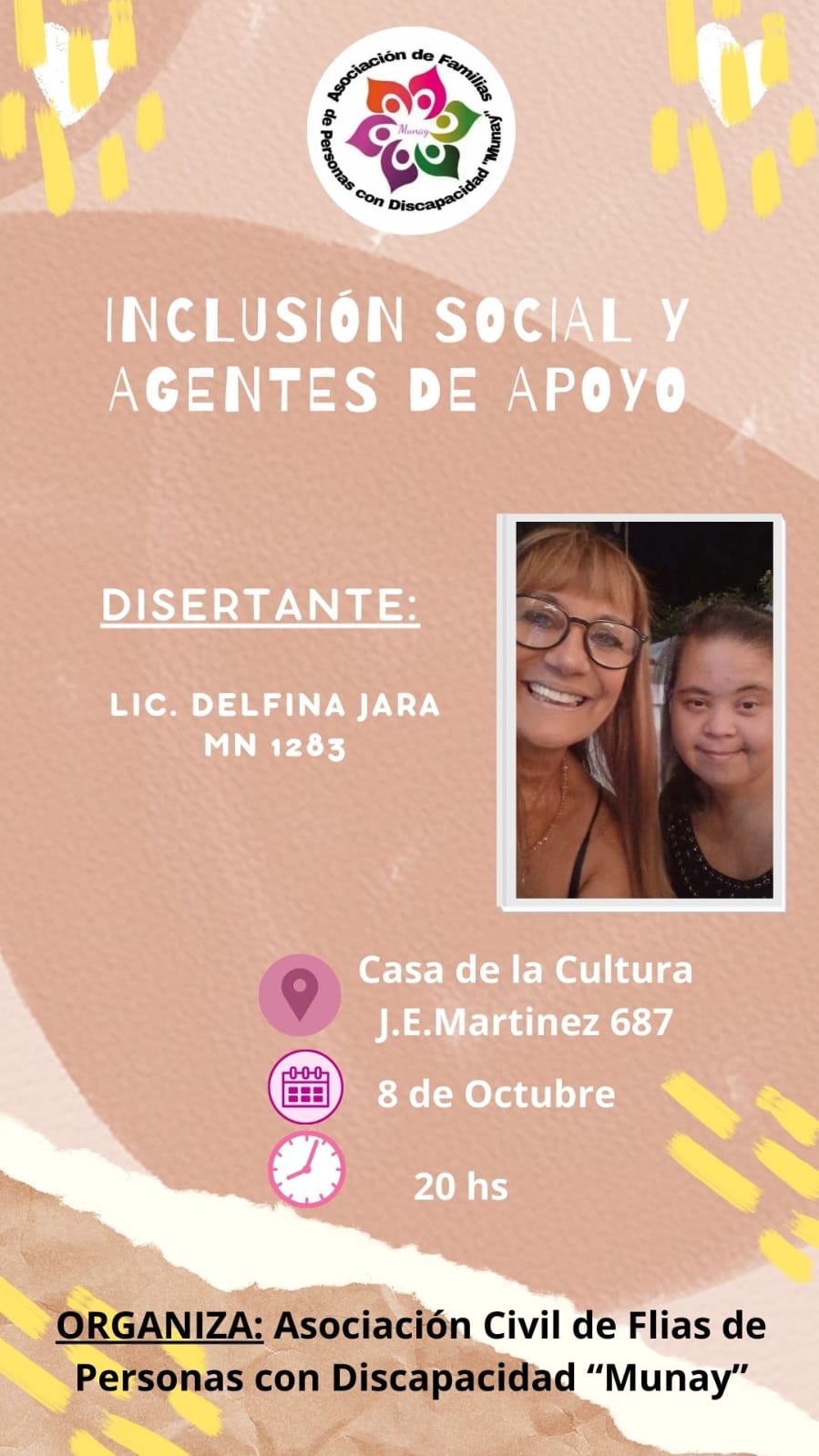 MUNAY REALIZARÁ “CONVERSATORIO” SOBRE INCLUSIÓN SOCIAL Y AGENTES DE APOYO
