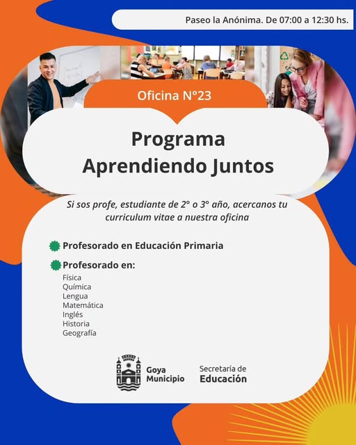 Secretaría de Educación: PROGRAMA: “APRENDIENDO JUNTOS”