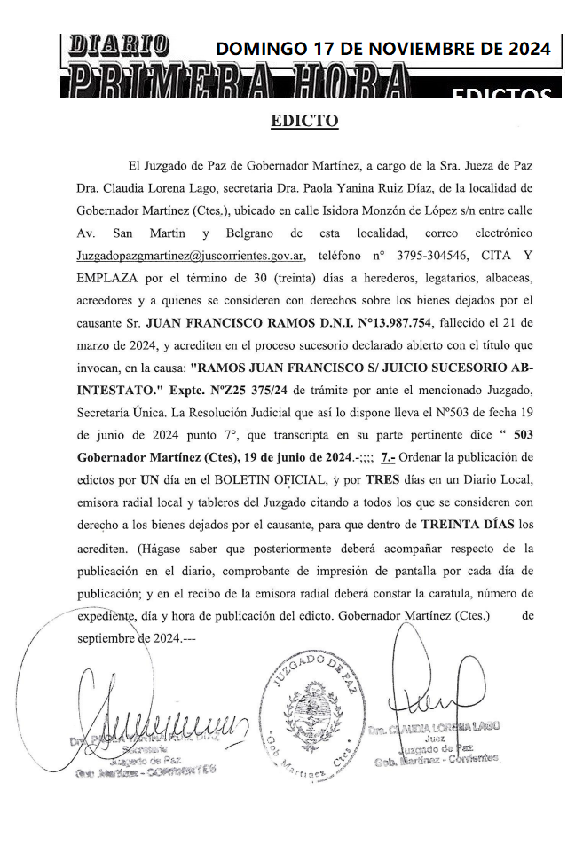 DOMINGO 17 DE NOVIEMBRE DE 2024 DIA 3 RAMOS