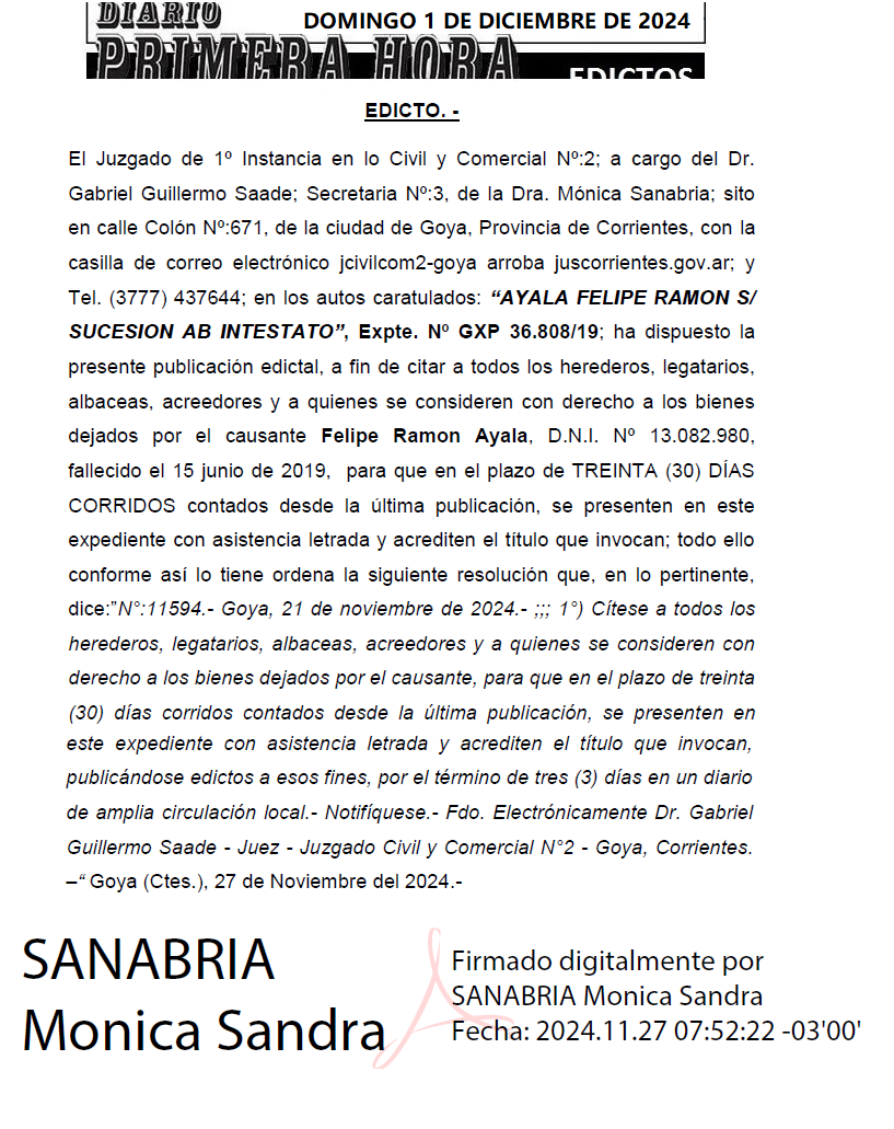 DOMINGO 1 DE DICIEMBRE DE 2024 DIA 3 IRRAZABAL