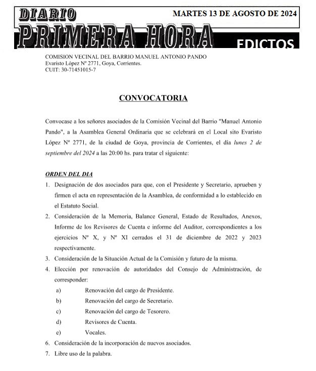 EDICTOS 13 DE AGOSTO DE 2024