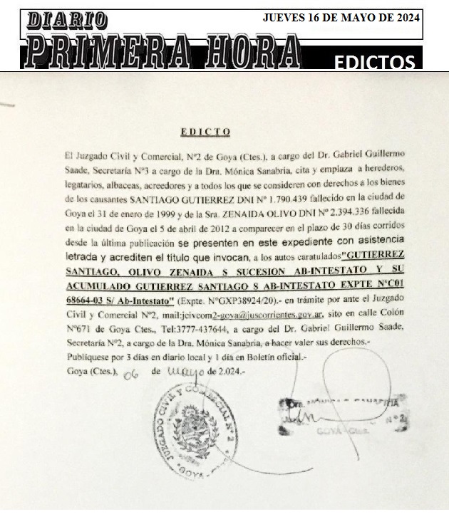 EDICTOS 16 DE MAYO DE 2024