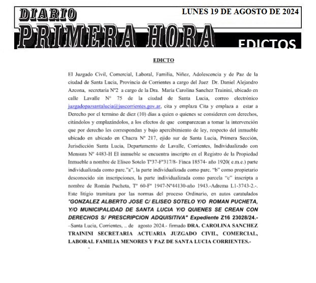 EDICTOS 19 DE AGOSTO DE 2024
