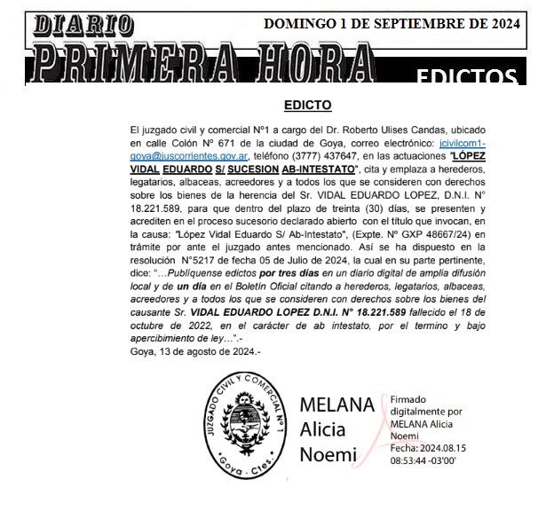 EDICTOS 1 DE SEPTIEMBRE 2024