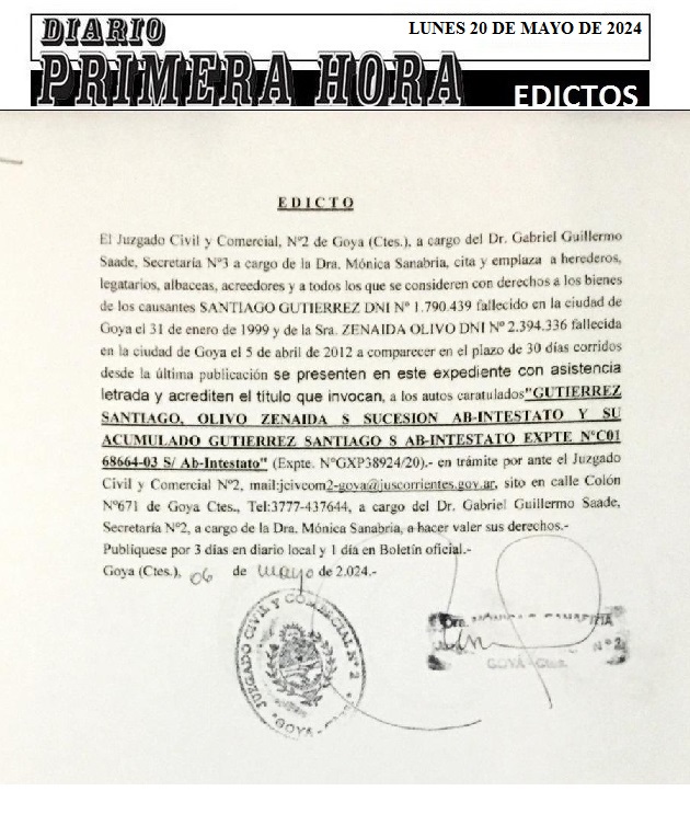 EDICTOS 20 DE MAYO DE 2024