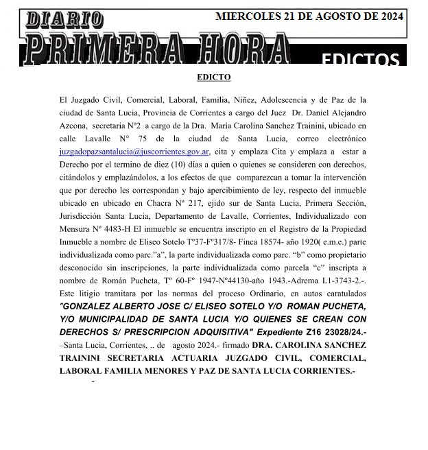 EDICTOS 21 DE AGOSTO DE 2024