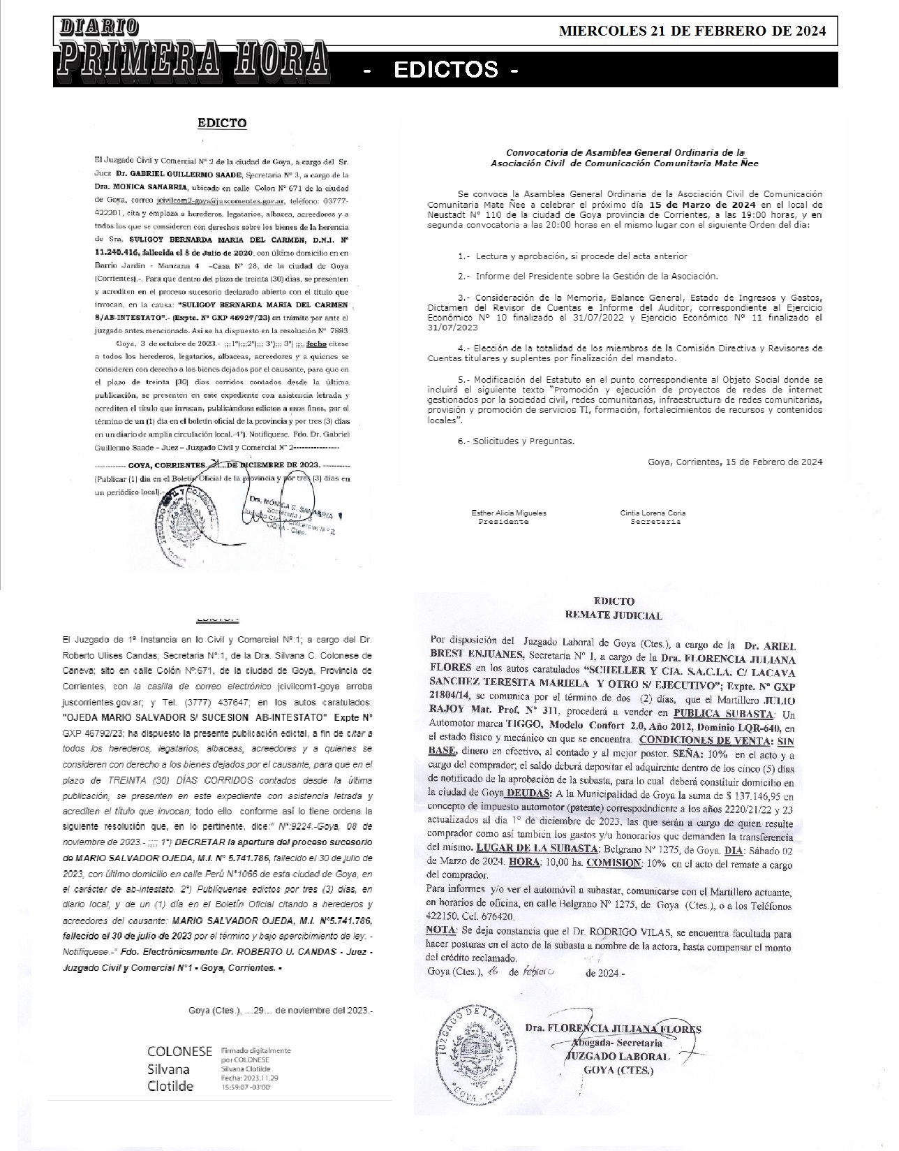 EDICTOS 21 DE FEBRERO DE 2024