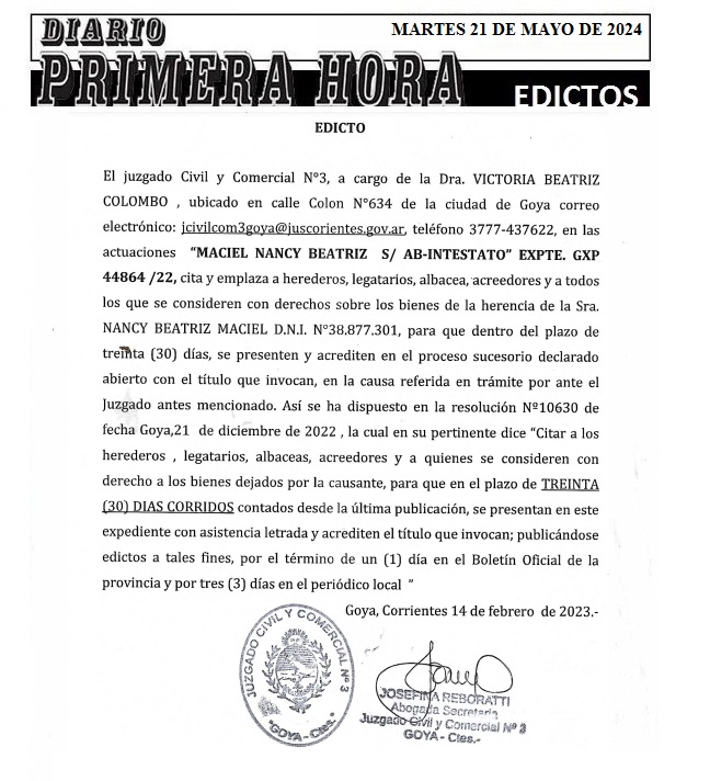 EDICTOS 21 DE MAYO DE 2O24