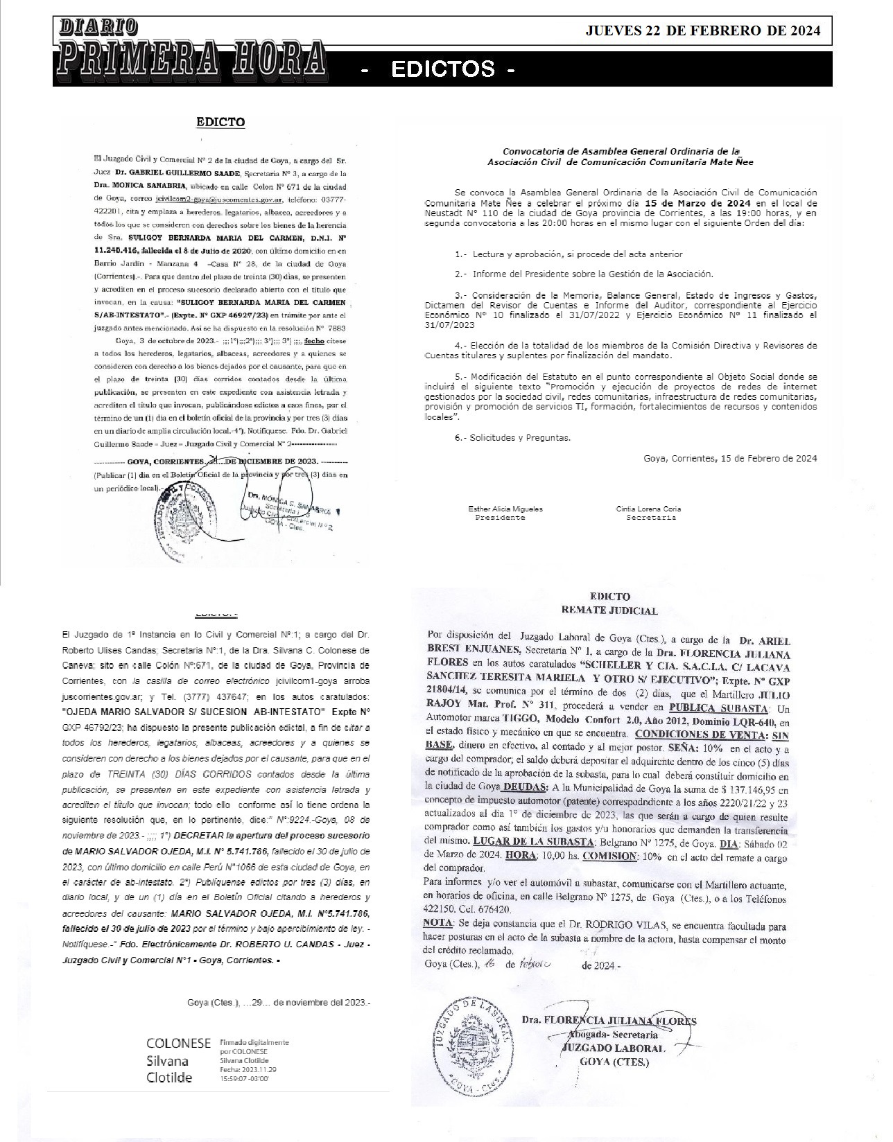 EDICTOS 22 DE FEBRERO DE 2024