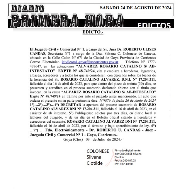 EDICTOS 24 DE AGOSTO DE 2024
