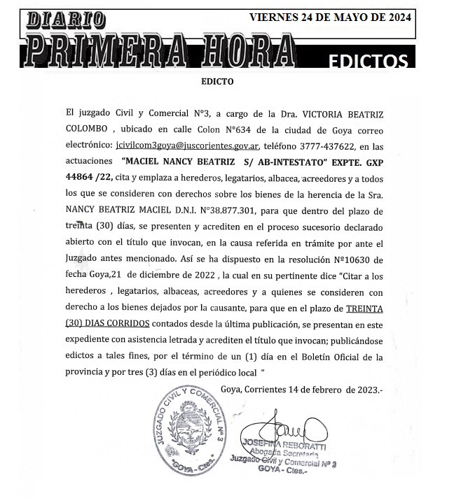 EDICTOS 24 DE MAYO DE 2024