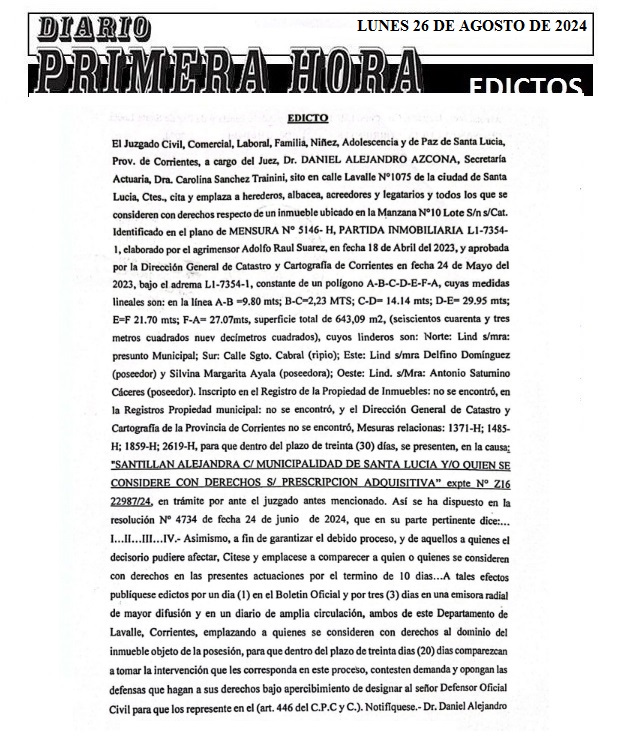 EDICTOS 26 DE AGOSTO DE 2024