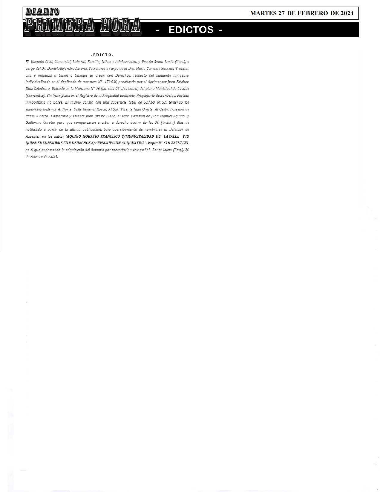 EDICTOS 27 DE FEBRERO DE 2024