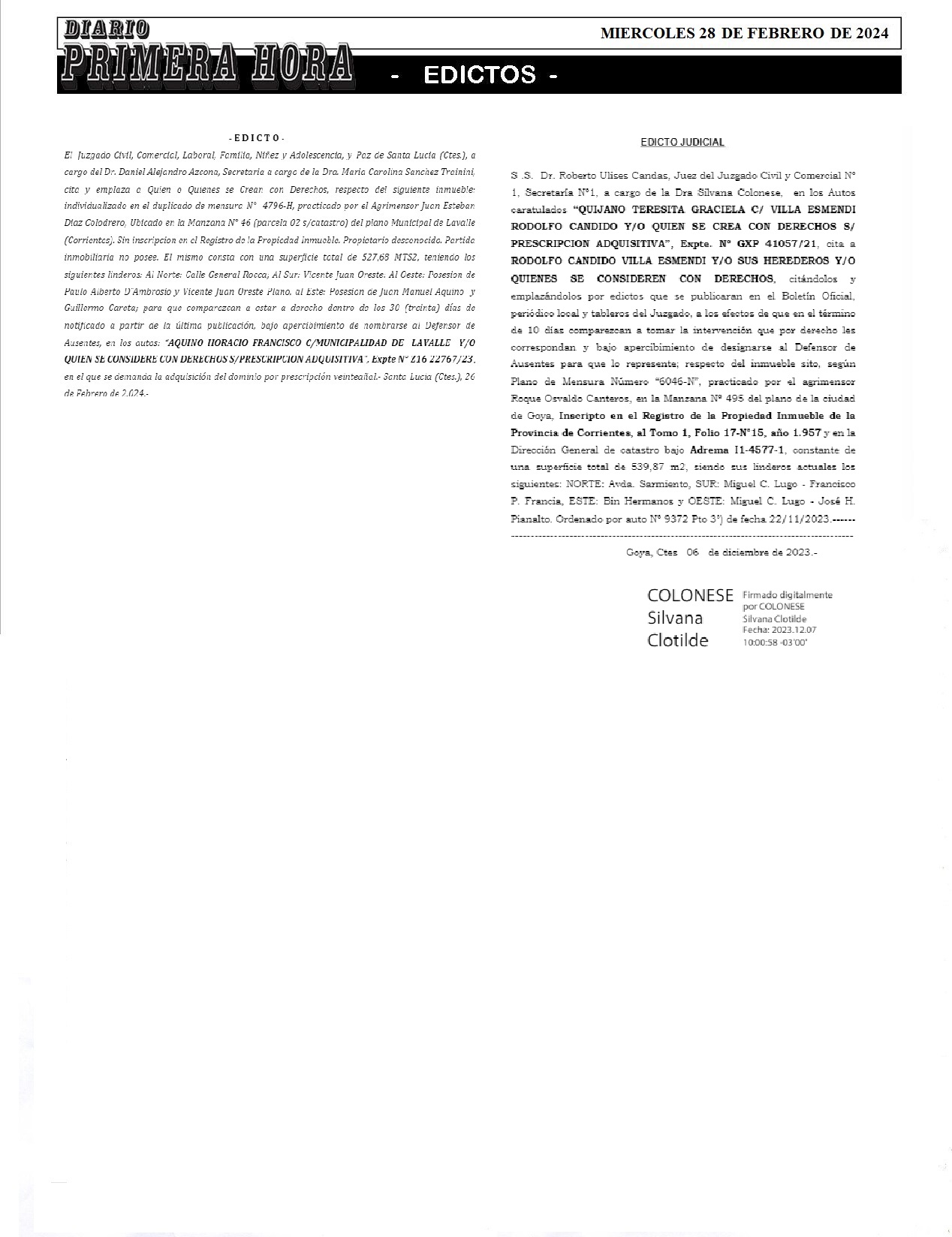 EDICTOS 28 DE FEBRERO DE 2024