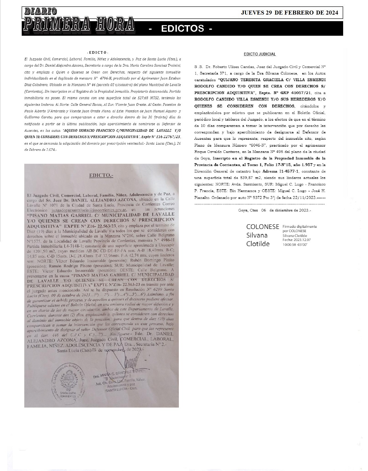 EDICTOS 29 DE FEBRERO DE 2024