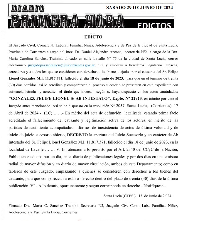 EDICTOS 29 DE JUNIO DE 2024