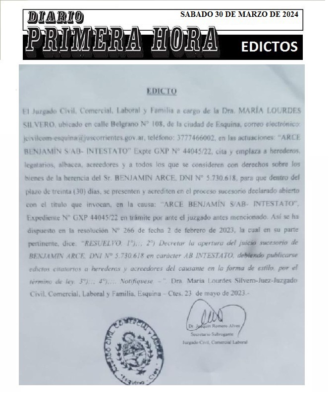 EDICTOS 30 DE MARZO DE 2024