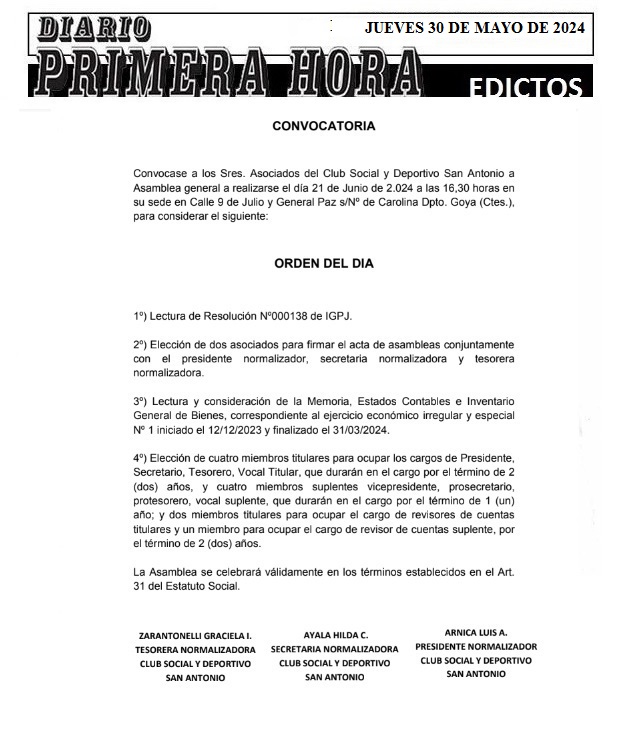 EDICTOS 30 DE MAYO DE 2024