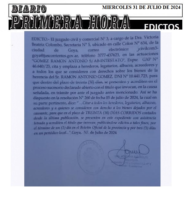 EDICTOS 31 DE JULIO DE 2024