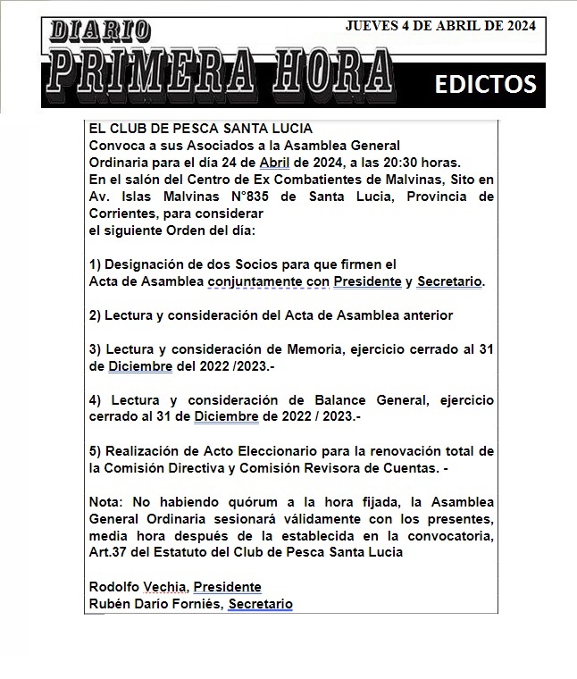 EDICTOS 4 DE ABRIL DE 2024