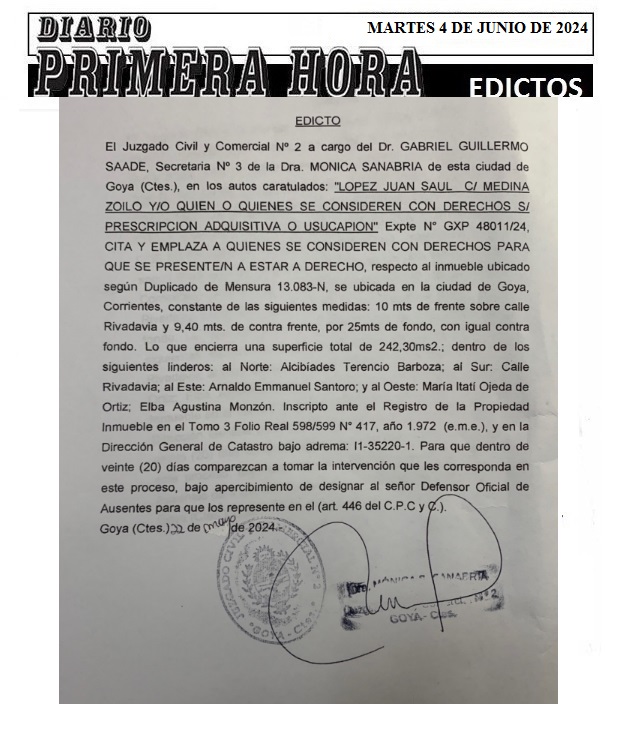 EDICTOS 4 DE JUNIO DE 2024
