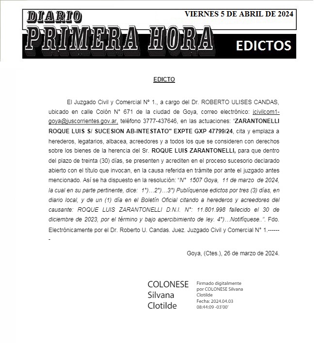 EDICTOS 5 DE ABRIL DE 2024