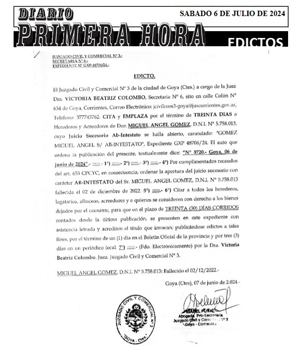 EDICTOS 6 DE JULIO DE 2024