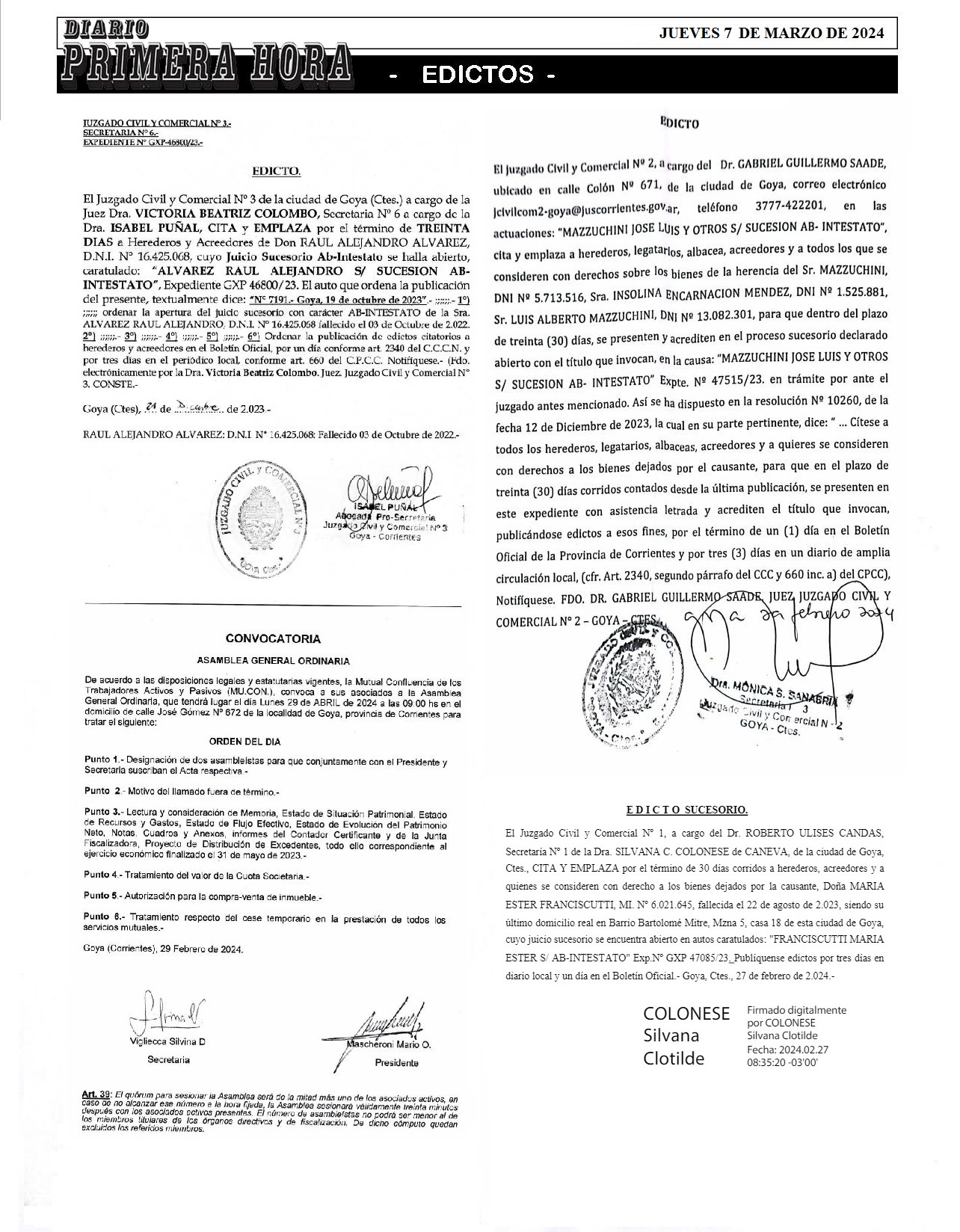 EDICTOS 7 DE MARZO DE 2024