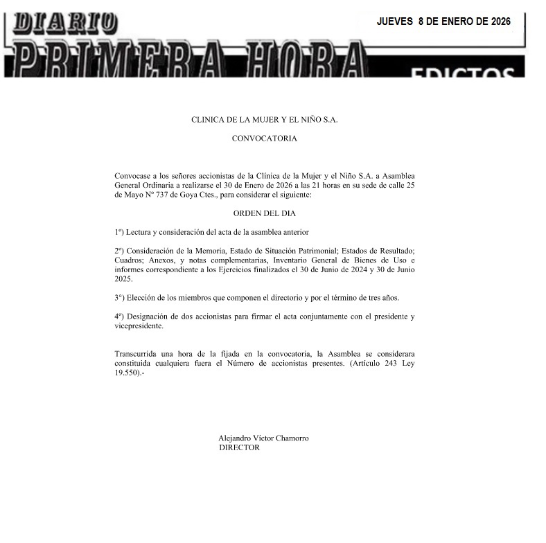 edictos 8 de enero de 2026