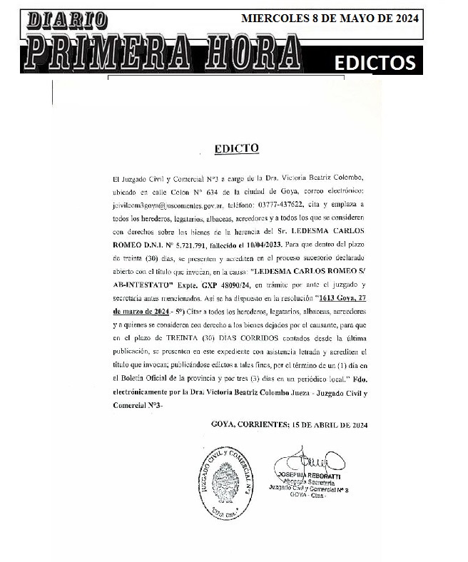 EDICTOS 8 DE MAYO DE 2024