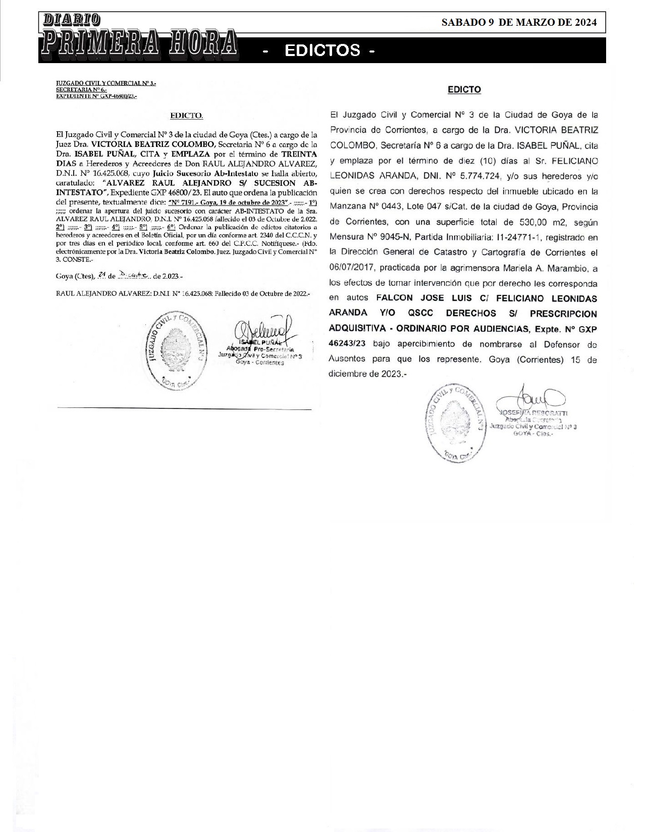 EDICTOS 9 DE MARZO DE 2024