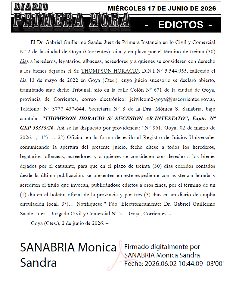 EDICTOS DECOTTO DIA 1