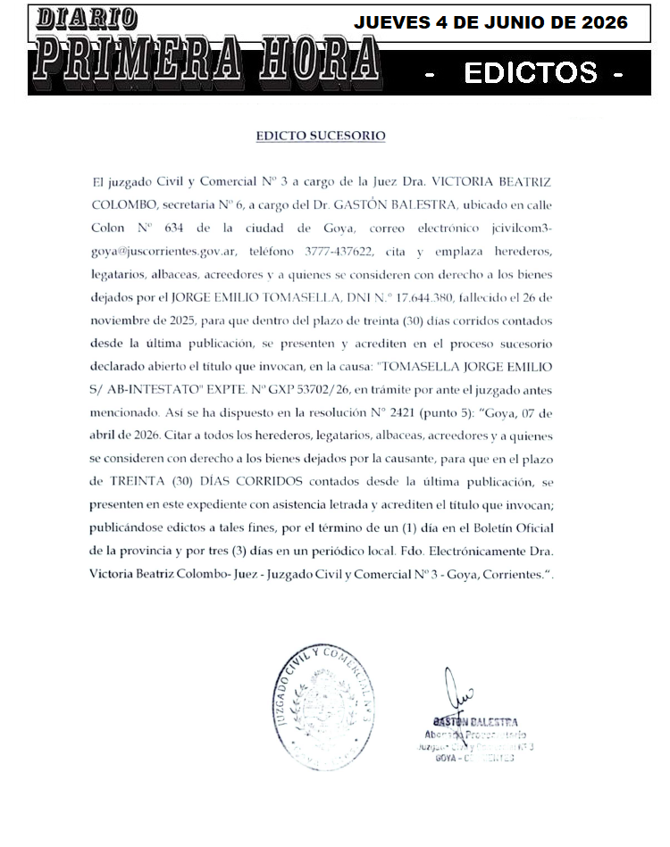 EDICTOS SOLIS DIA 1