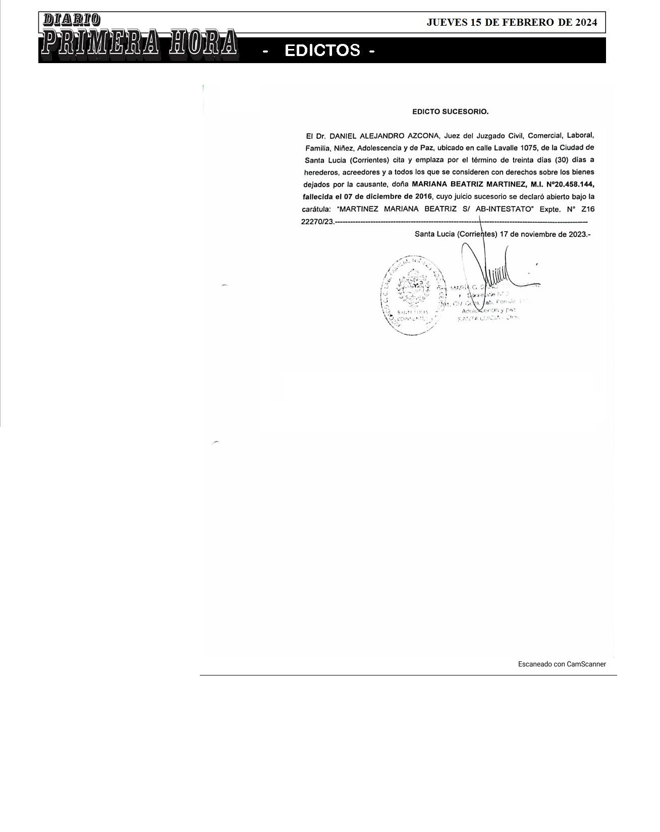 EDICTOS 15 DE FEBRERO DE 2024