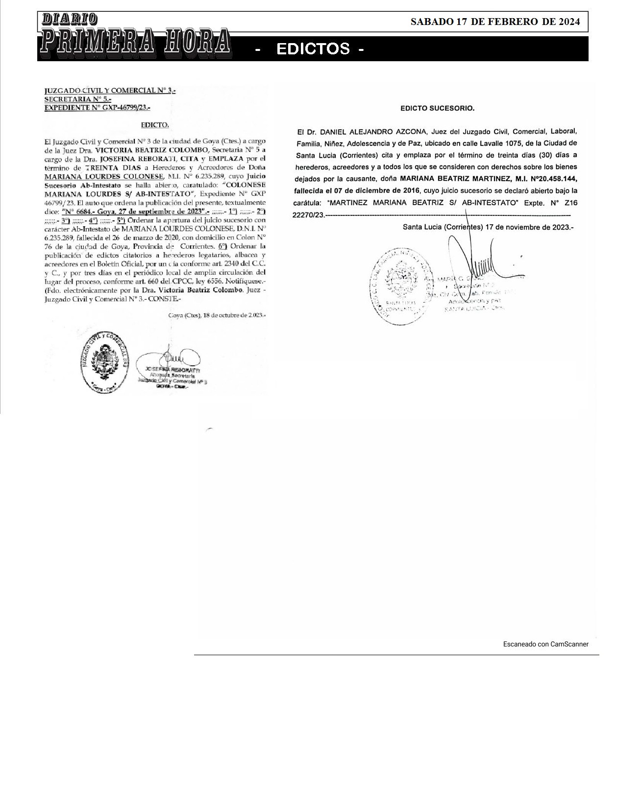 EDICTOS 17 DE FEBRERO DE 2024