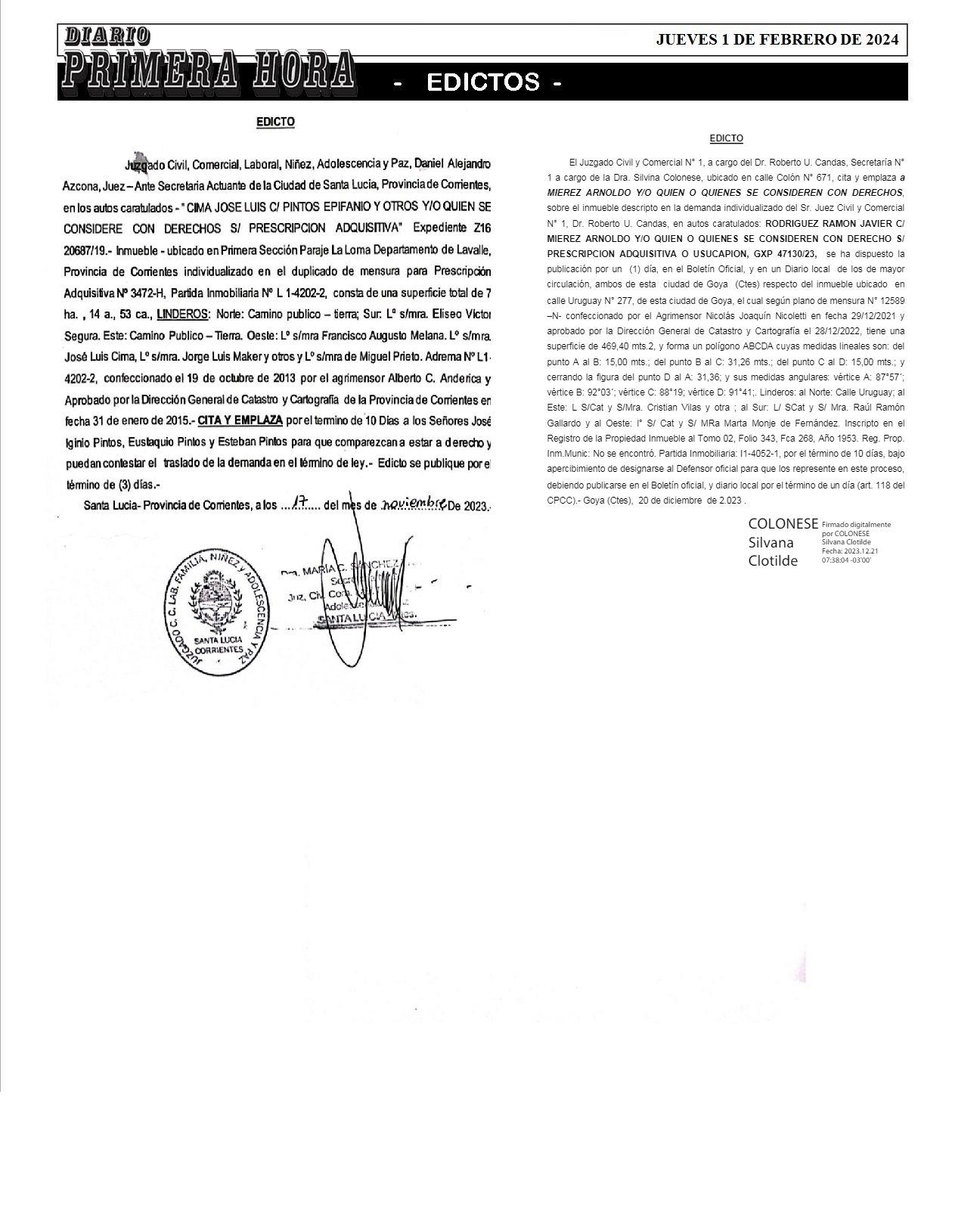 EDICTOS 1 DE FEBRERO 2024
