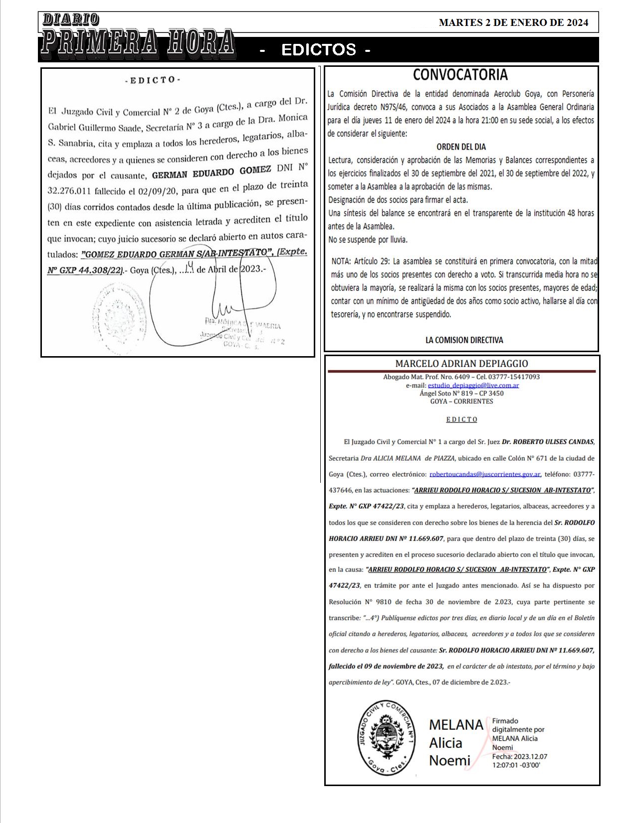 EDICTO 2 DE ENERO 2024